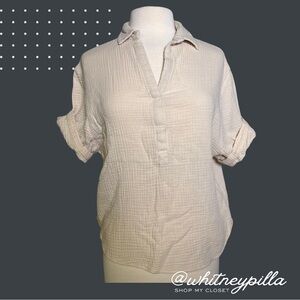 Magaschoni 100% organic cotton Short sleeve oversized Top women’s size Medium